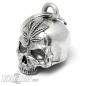 Preview: 3D Totenkopf Biker-Bell mit Hanfblatt Weed Skull Ride Bell Glücksbringer Geschenk